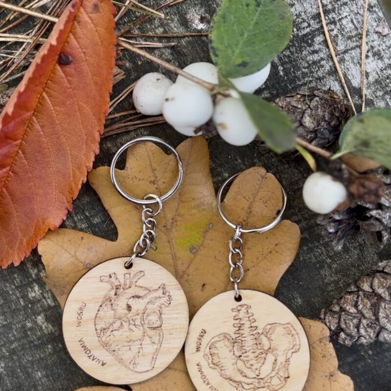 Anatomiczne breloczki zestaw - miednica + serce